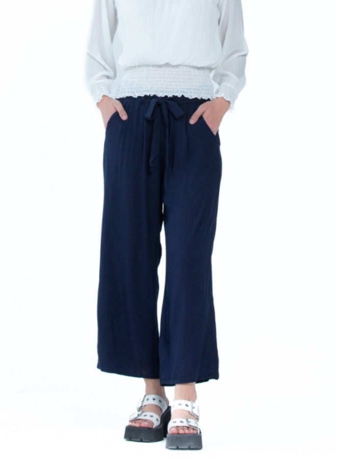 Navy Wide Leg Pants