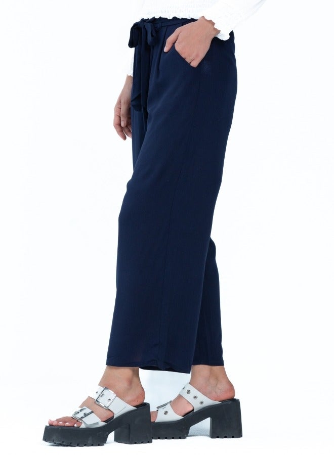 Navy Wide Leg Pants