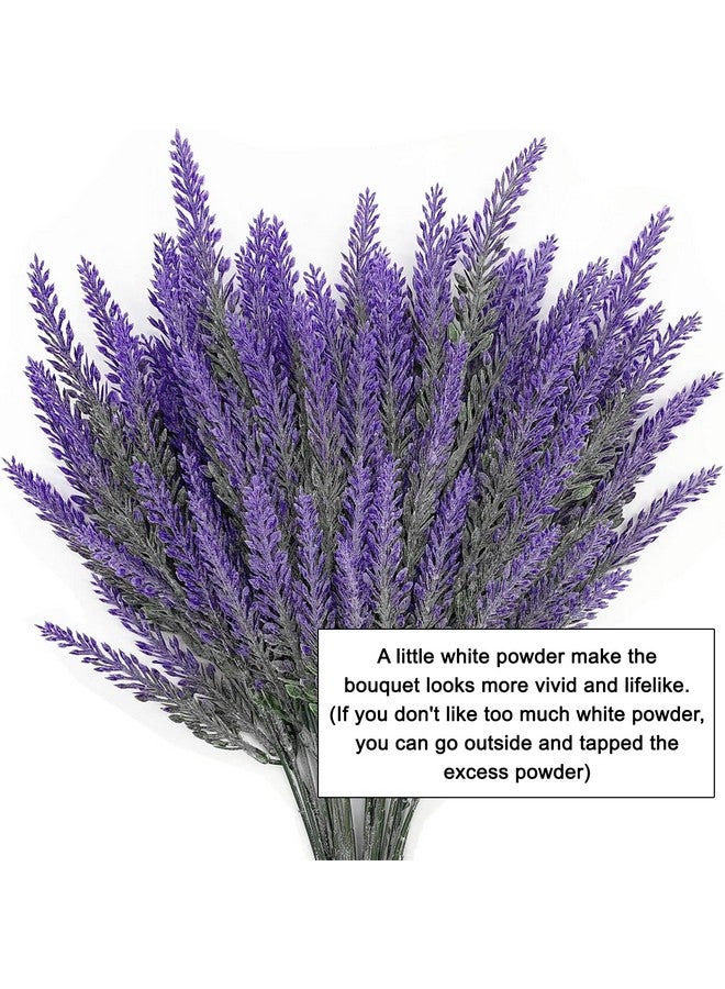 Set Of 4 Artificial Lavender Flowers Plant (Lavender,32 Cm) For Vase Pot Home Décor Items For Living Room Balcony Kitchen Bedroom Office Decoration (Pot Not Included) Polyester