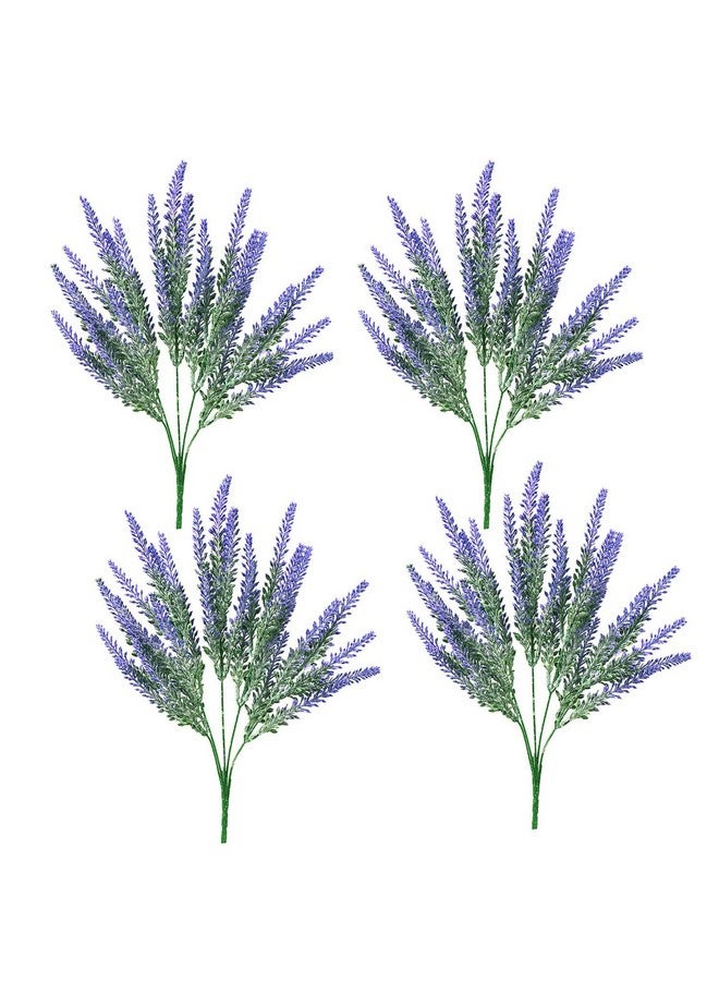 Set Of 4 Artificial Lavender Flowers Plant (Lavender,32 Cm) For Vase Pot Home Décor Items For Living Room Balcony Kitchen Bedroom Office Decoration (Pot Not Included) Polyester