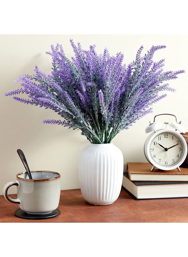 Set Of 4 Artificial Lavender Flowers Plant (Lavender,32 Cm) For Vase Pot Home Décor Items For Living Room Balcony Kitchen Bedroom Office Decoration (Pot Not Included) Polyester