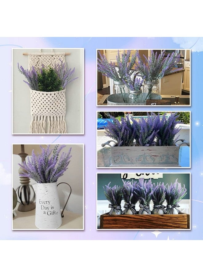 Set Of 4 Artificial Lavender Flowers Plant (Lavender,32 Cm) For Vase Pot Home Décor Items For Living Room Balcony Kitchen Bedroom Office Decoration (Pot Not Included) Polyester