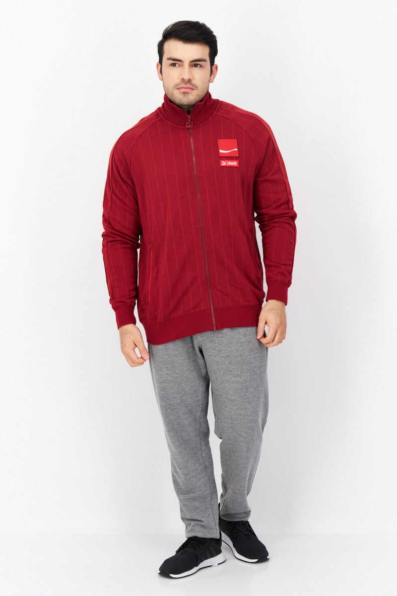 Men Sportswear Fit Long Sleeve Training Track Jacket, Intense Red