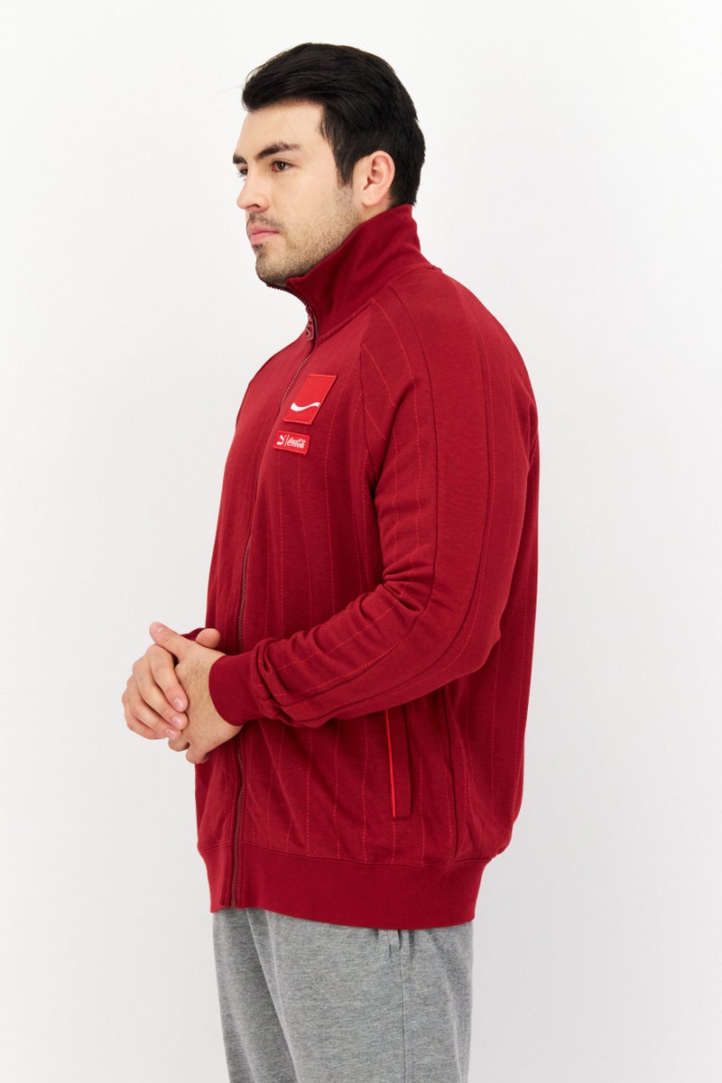 Men Sportswear Fit Long Sleeve Training Track Jacket, Intense Red