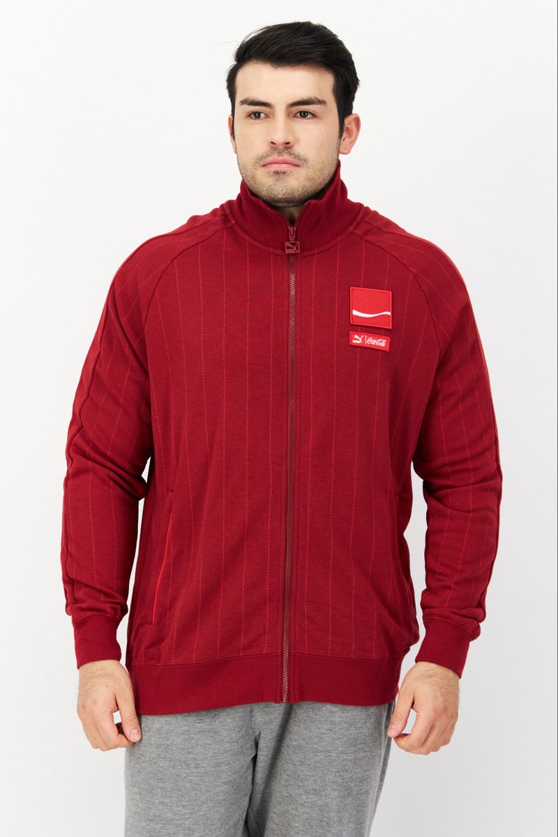 Men Sportswear Fit Long Sleeve Training Track Jacket, Intense Red