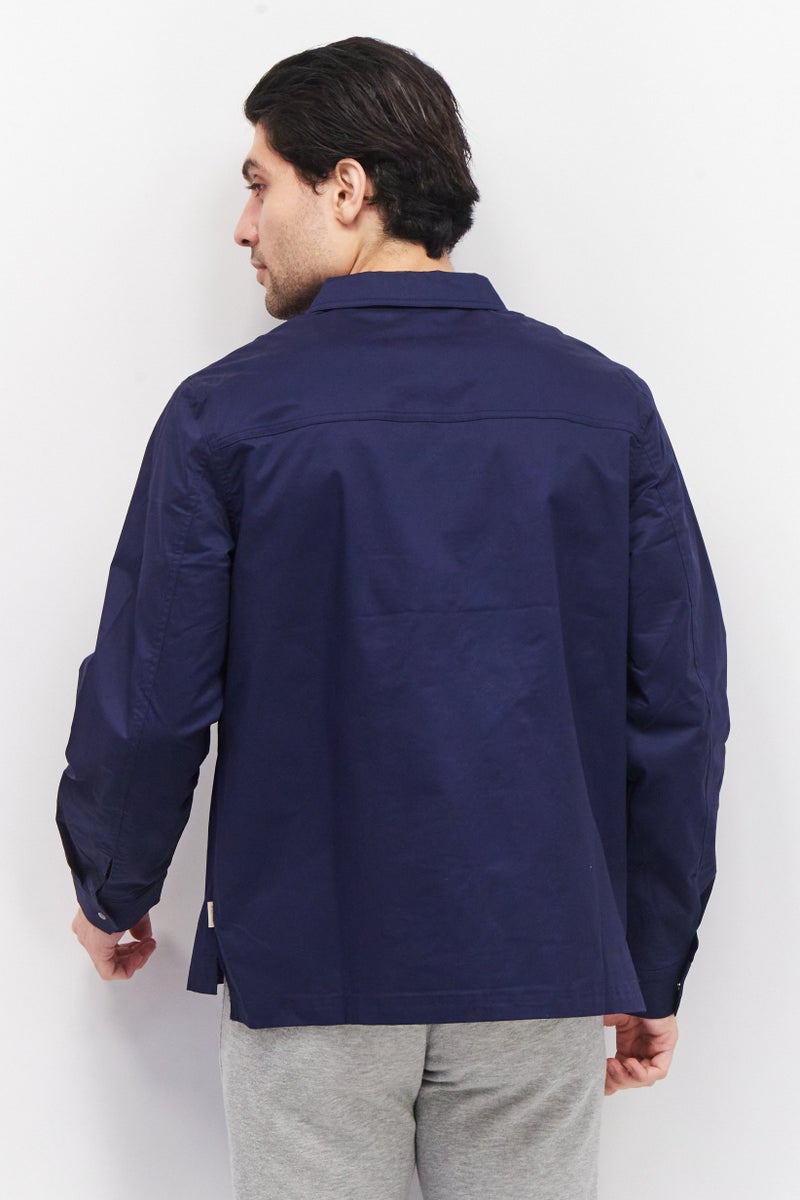 Men Regular Fit Long Sleeves Training Jacket, Navy Blue