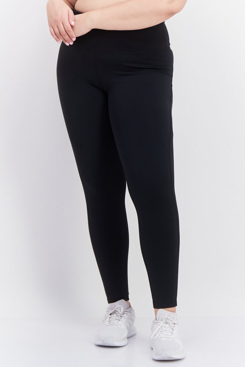 Women Plus Size Training Tights, Black