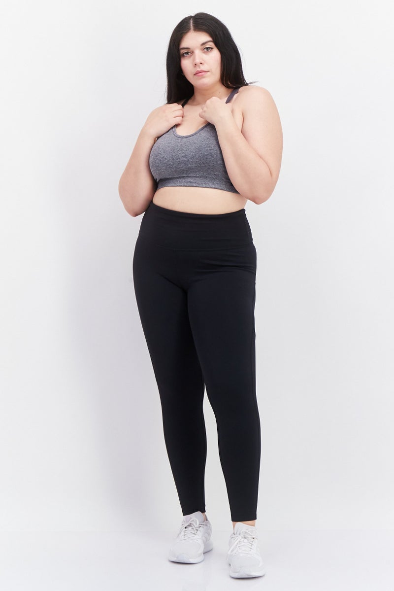 Women Plus Size Training Tights, Black