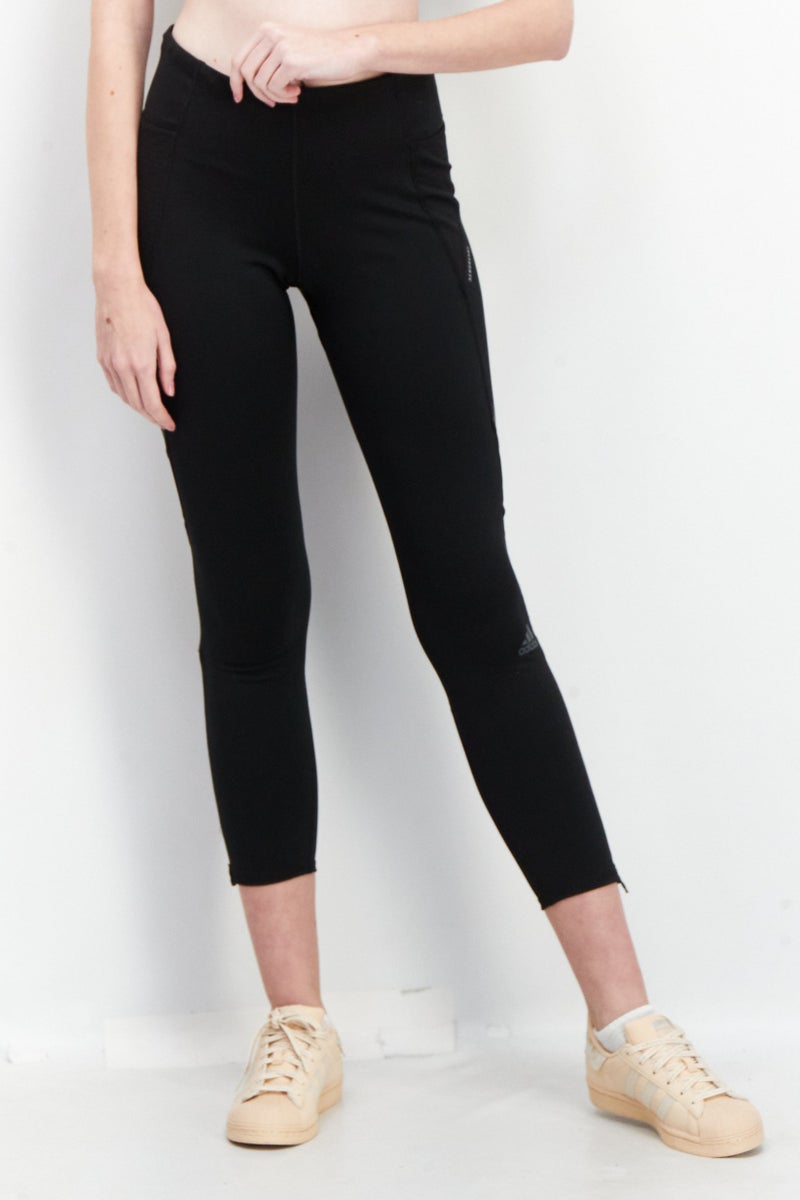 Women Sportswear Fit Brand Logo Training Leggings, Black