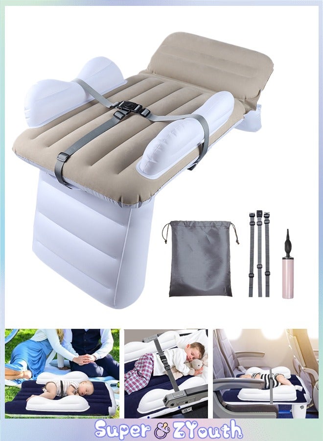 Inflatable Airplane Bed for Toddler, Airplane Seat Extender for Kids with Carry Bag, Pump and Seat Belt