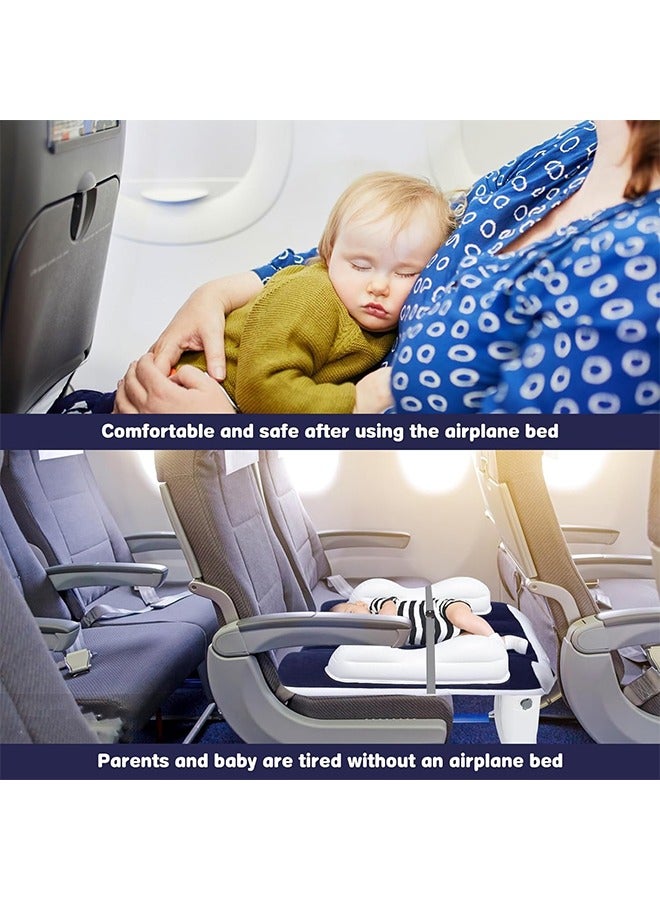 Inflatable Airplane Bed for Toddler, Airplane Seat Extender for Kids with Carry Bag, Pump and Seat Belt