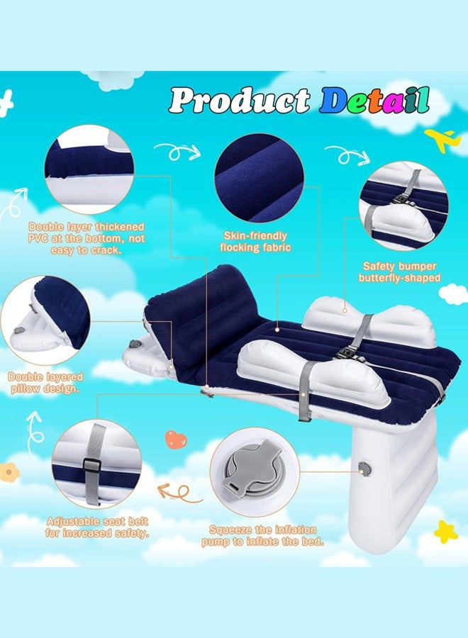 Inflatable Airplane Bed for Toddler, Airplane Seat Extender for Kids with Carry Bag, Pump and Seat Belt