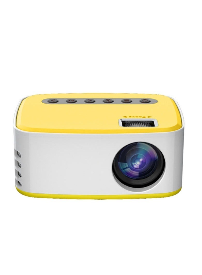 Mini Portable Easy to Carry 1080P USB HD LED Home Media Video Player Cinema Micro Projector (Color : T20 yellow, Size : 114 * 91 * 51mm)