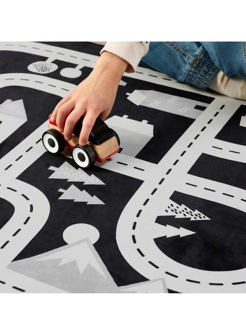 Kids Rug, Dark Grey, Kids Room Decor Rug, 74x100 cm