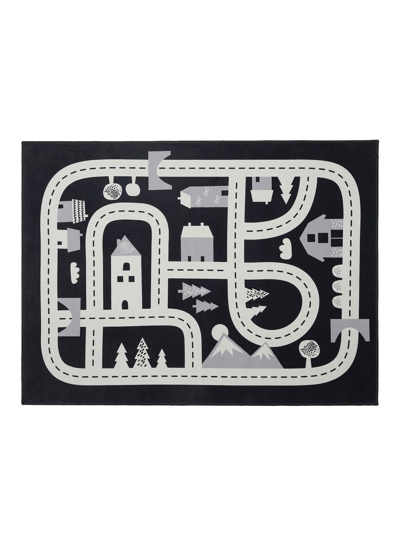 Kids Rug, Dark Grey, Kids Room Decor Rug, 74x100 cm