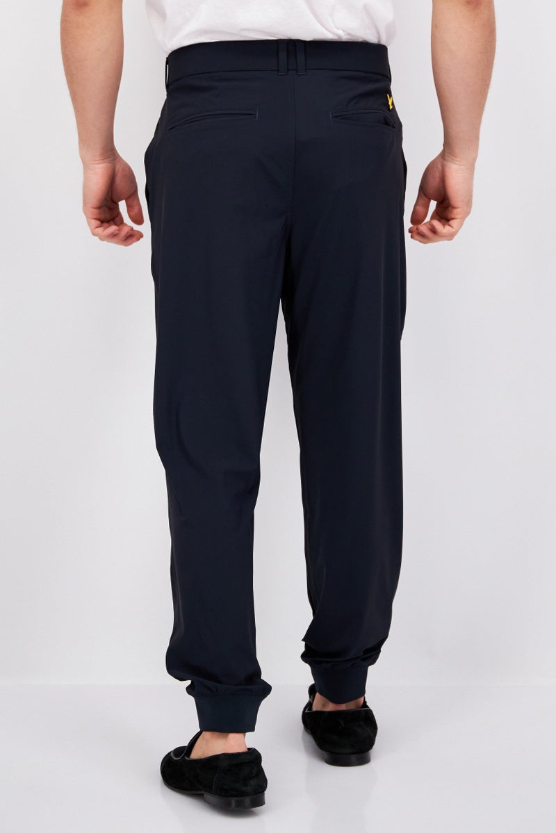 Men Regular Fit Solid Jogger Pants, Navy