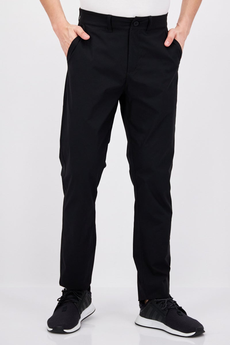 Men Regular Fit Solid Chino Pant, Black