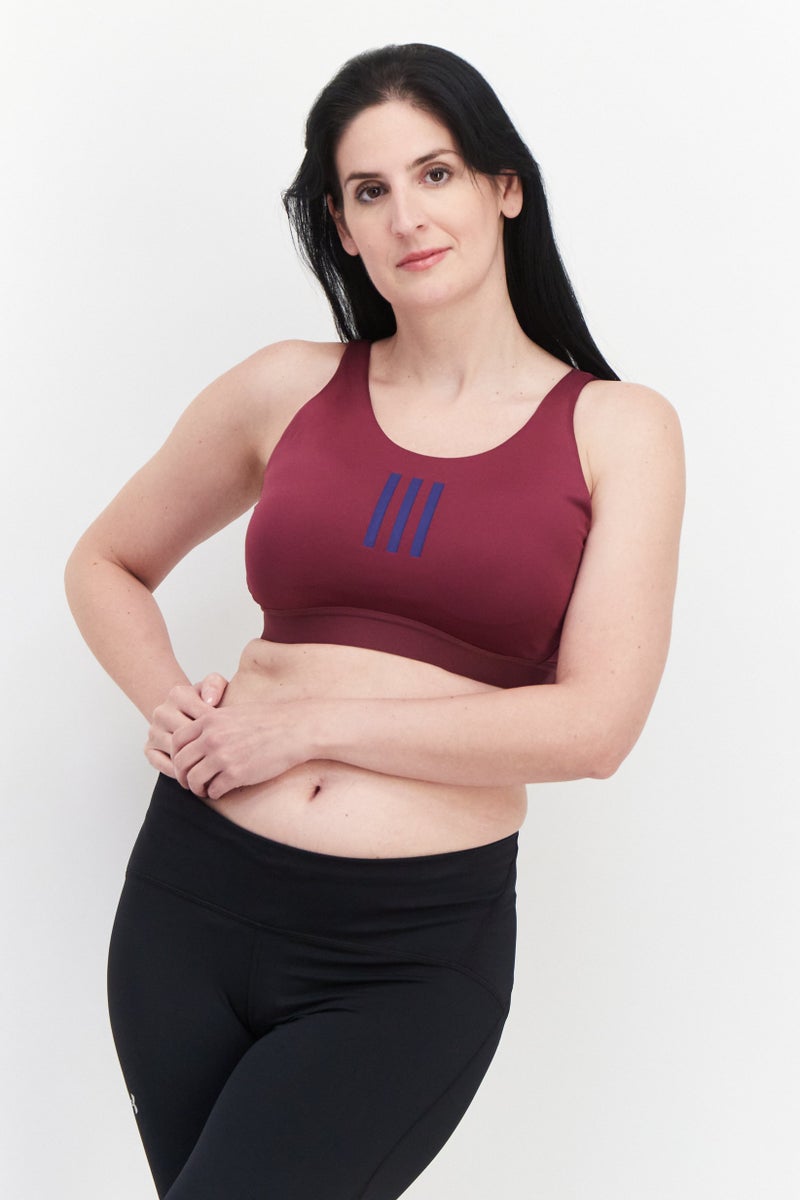 Women Sportswear Fit Sleeveless Padded Sports Bra, Maroon