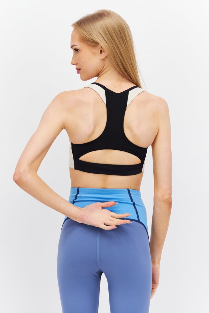 Women Lightly Padded Sports Bra, Black