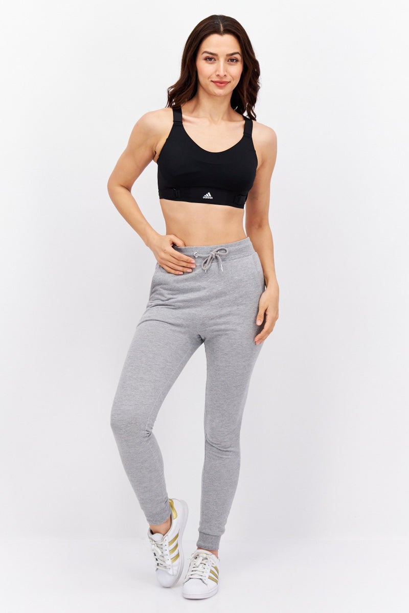 Women Lightly Padded Sportswear Fit Sports Bra, Black