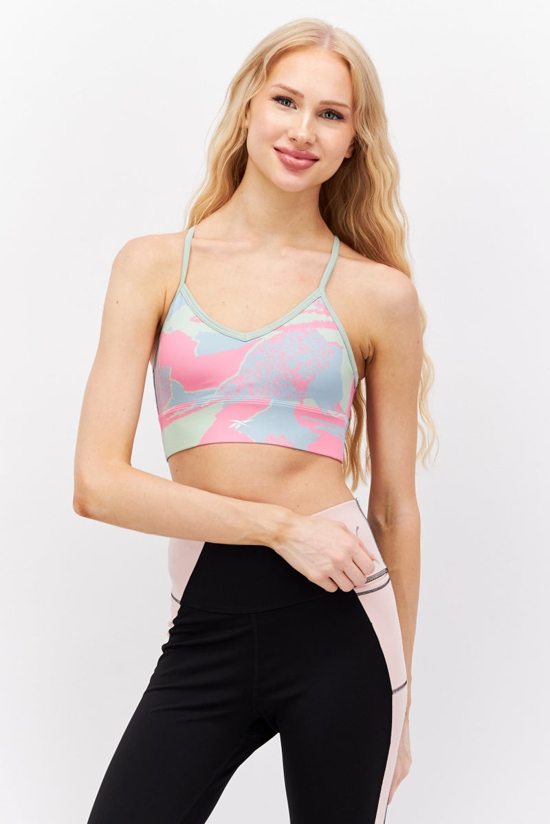 Women Sportswear Fit Training Bra, Green Combo