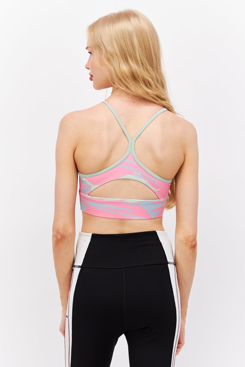 Women Sportswear Fit Training Bra, Green Combo