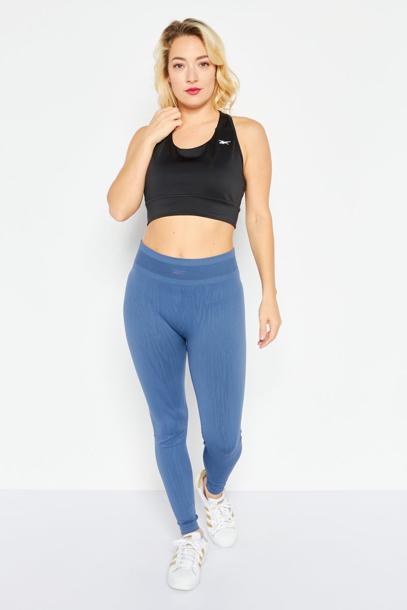 Women Non-Padded Brand Logo Sports Bra, Black