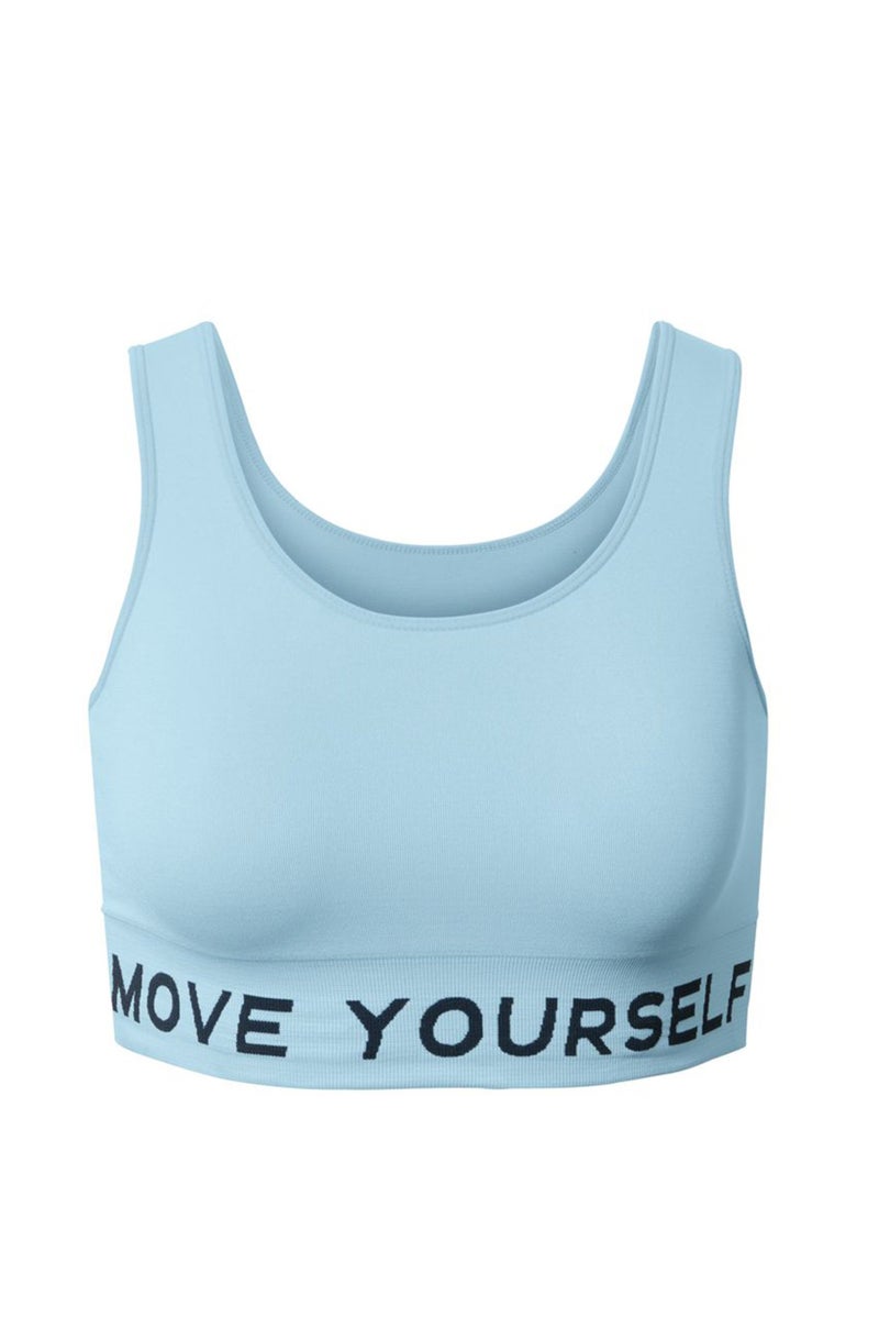 Women Light Padded Training Sport Bra, Light Blue