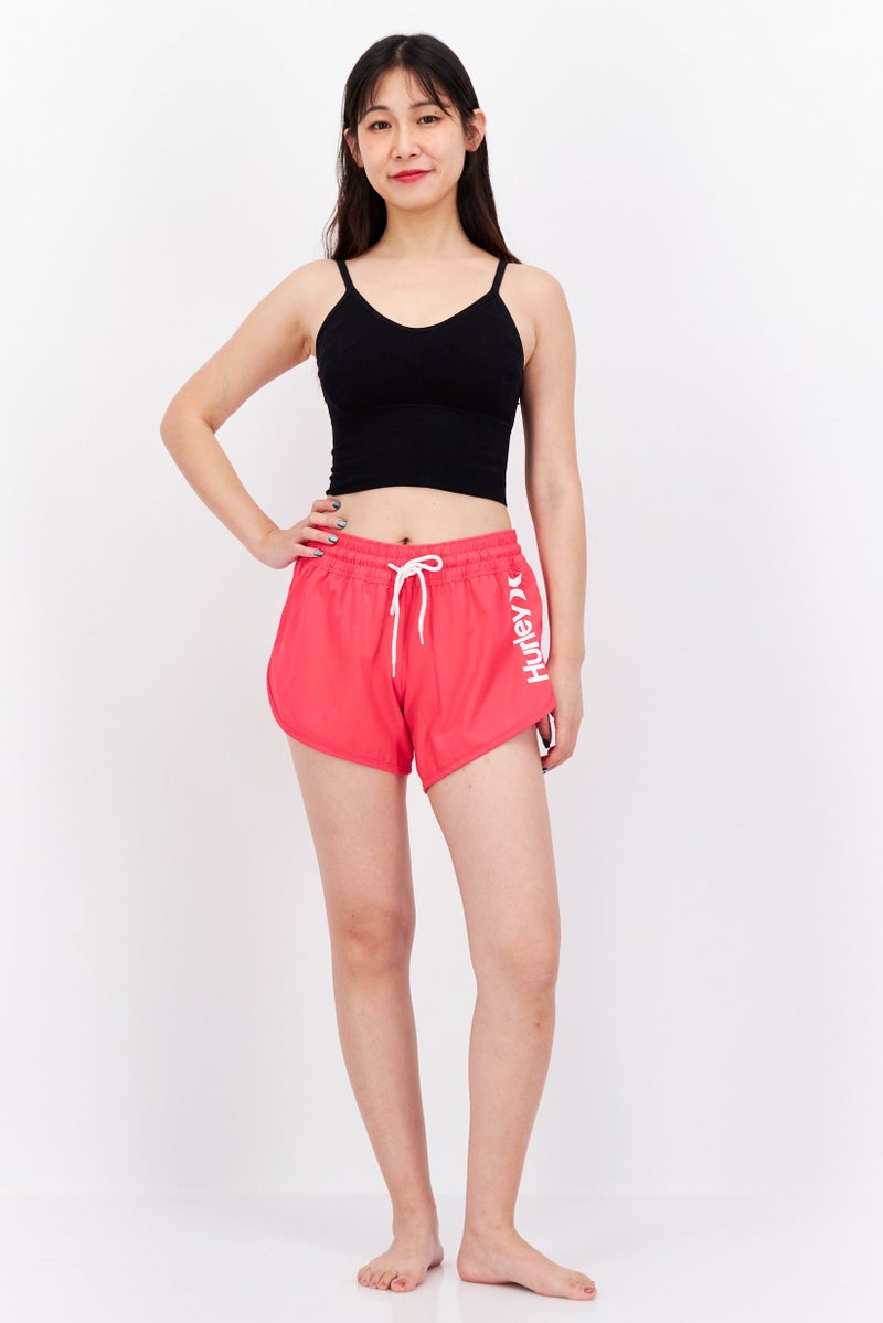 Women Brand Logo Swim Shorts, Pink