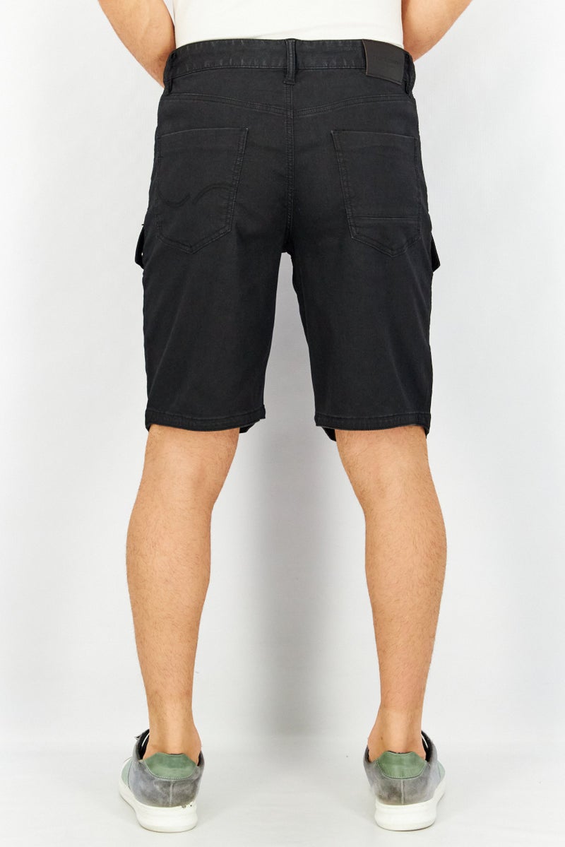 Men Special Fit Plain Marzo Denim Shorts, Black