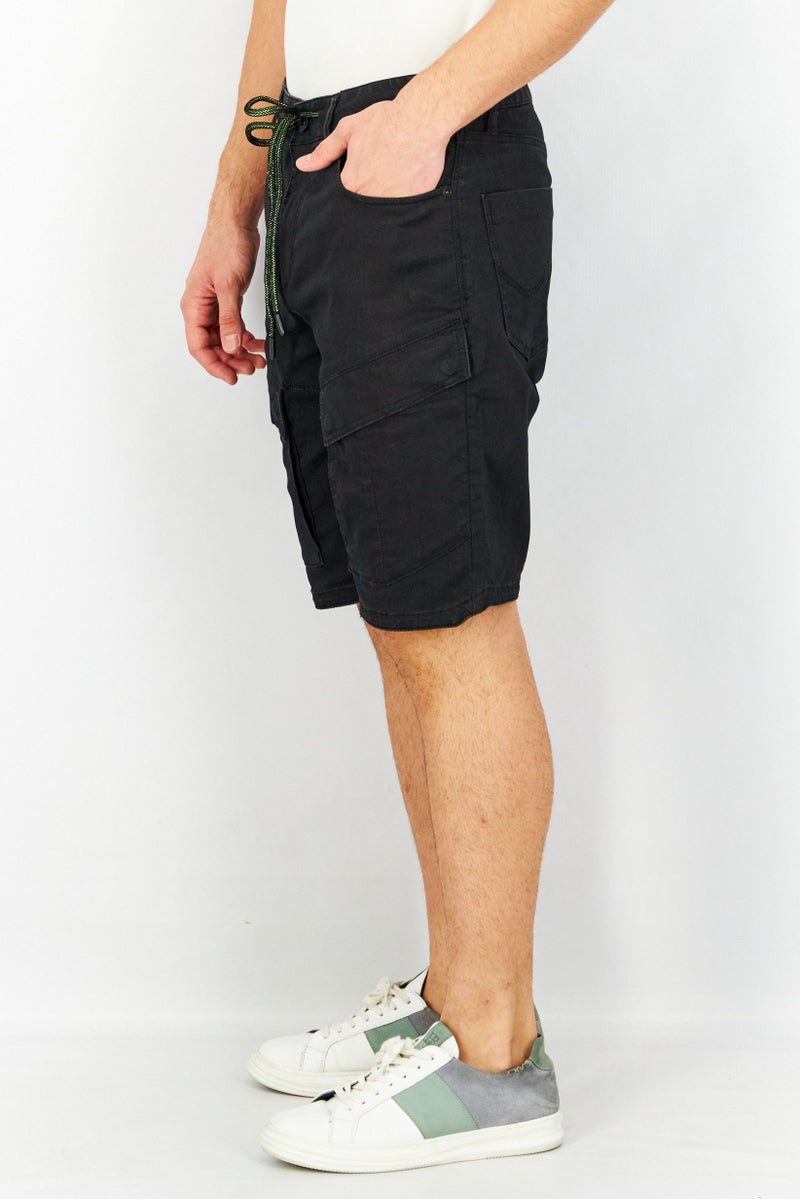 Men Special Fit Plain Marzo Denim Shorts, Black