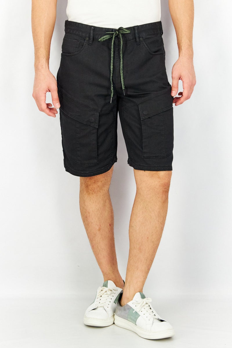Men Special Fit Plain Marzo Denim Shorts, Black