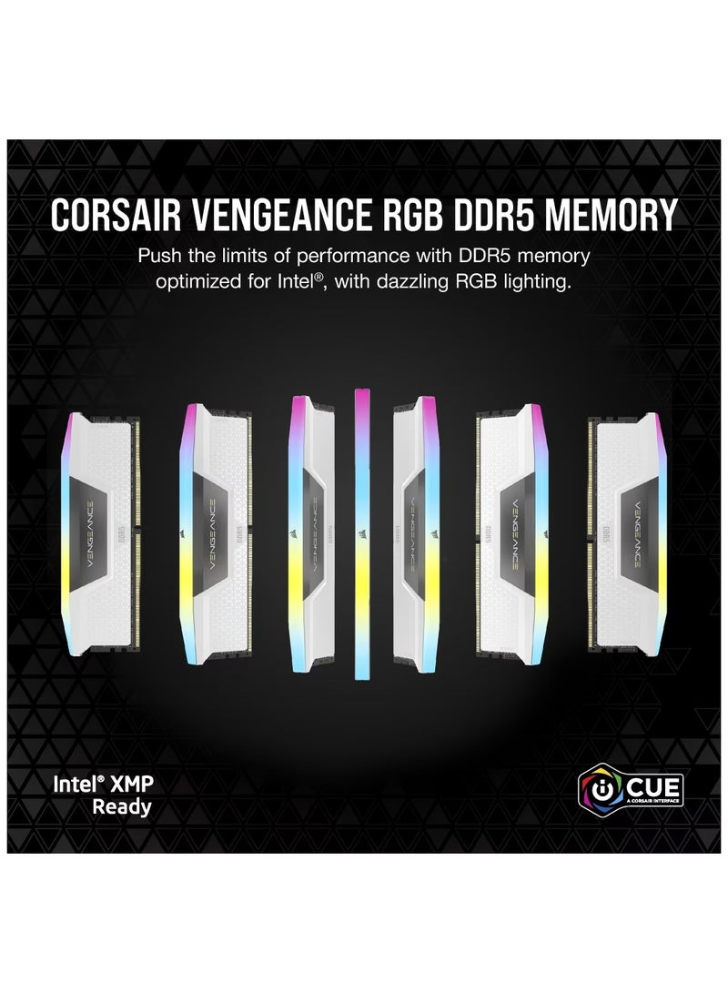 VENGEANCE RGB DDR5 RAM 32GB (2x16GB) 6000MHz CL36 Intel XMP ICUE Compatible Computer Memory (CMH32GX5M2E6000C36W) 32GBmm