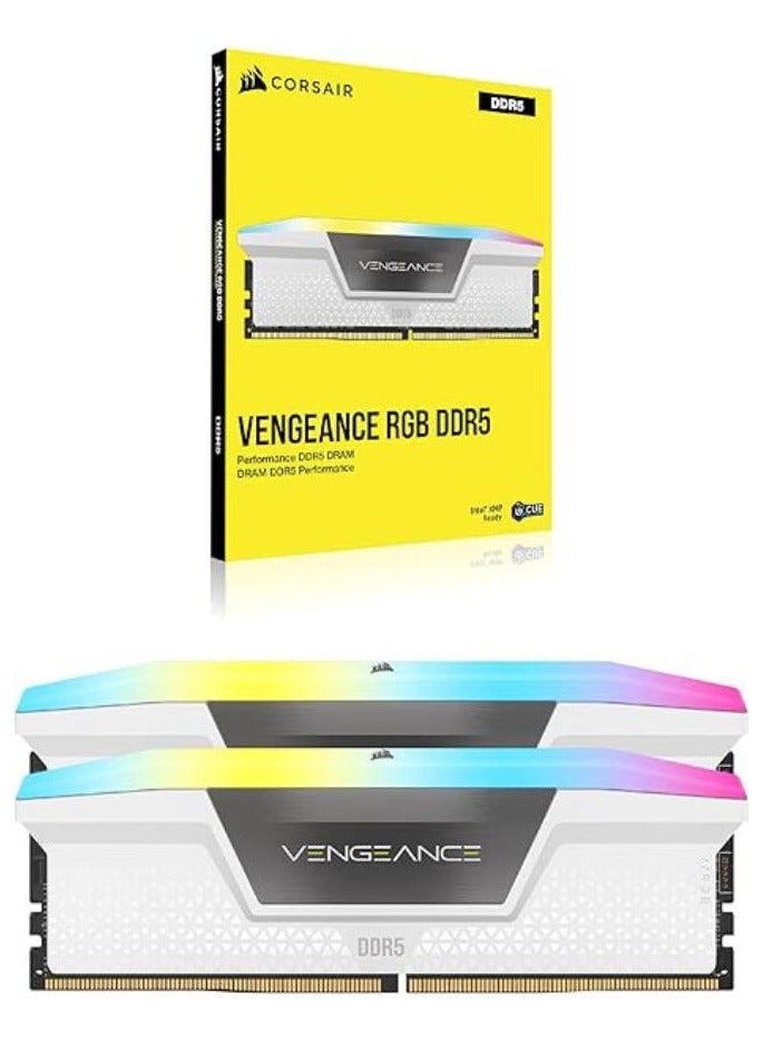 VENGEANCE RGB DDR5 RAM 32GB (2x16GB) 6000MHz CL36 Intel XMP ICUE Compatible Computer Memory (CMH32GX5M2E6000C36W) 32GBmm