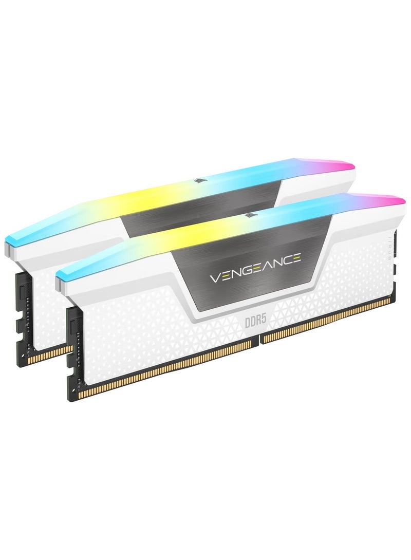 VENGEANCE RGB DDR5 RAM 32GB (2x16GB) 6000MHz CL36 Intel XMP ICUE Compatible Computer Memory (CMH32GX5M2E6000C36W) 32GBmm