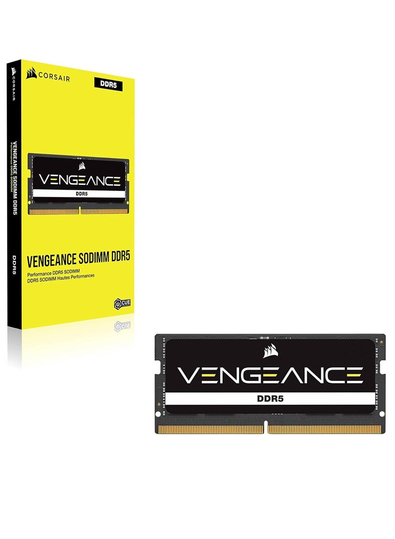 Vengeance SO-DIMM DDR5 Ram (1x16GB) 4800MHz CL40 Intel XMP iCUE Compatible Computer Memory, (CMSX16GX5M1A4800C40) 16GBNone Black