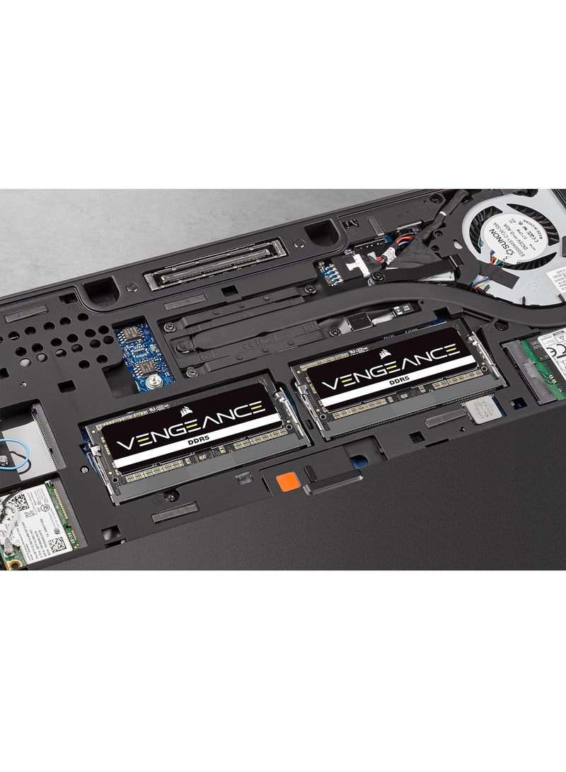 Vengeance SO-DIMM DDR5 Ram (1x16GB) 4800MHz CL40 Intel XMP iCUE Compatible Computer Memory, (CMSX16GX5M1A4800C40) 16GBNone Black
