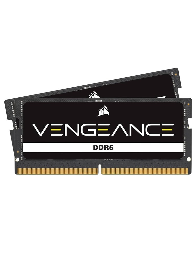Vengeance SO-DIMM DDR5 Ram (1x16GB) 4800MHz CL40 Intel XMP iCUE Compatible Computer Memory, (CMSX16GX5M1A4800C40) 16GBNone Black