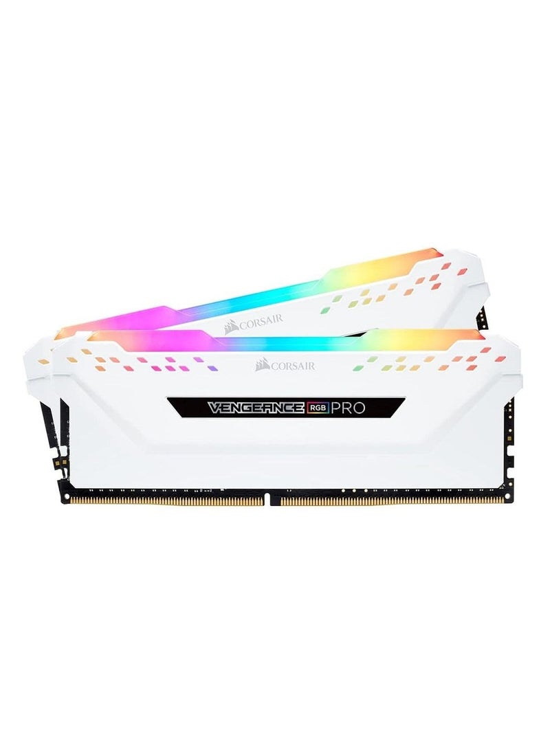 Vengeance RGB Pro 32GB (2x16GB) DDR4 3200 (PC4-25600) C16 Desktop memory – White (CMW32GX4M2E3200C16W)
