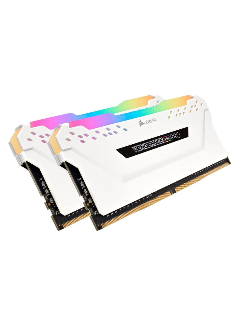 Vengeance RGB Pro 32GB (2x16GB) DDR4 3200 (PC4-25600) C16 Desktop memory – White (CMW32GX4M2E3200C16W)