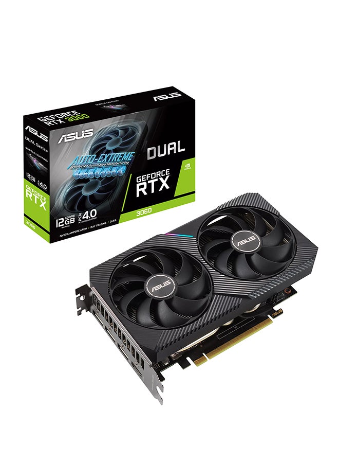 ASUS Dual NVIDIA GeForce RTX 3060 V2 OC Edition 12GB GDDR6 Gaming Graphics Card (PCIe 4.0, 12GB GDDR6 Memory, HDMI 2.1, DisplayPort 1.4a, 2-Slot Design, Axial-tech Fan Design, 0dB Technology) Black