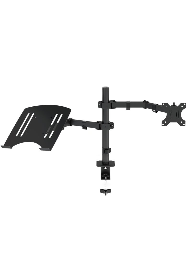 Laptop Monitor Mount Stand Notebook Desk Mount Adjustable Vesa 75/100 Max Load 8KG Compatible With 17-28