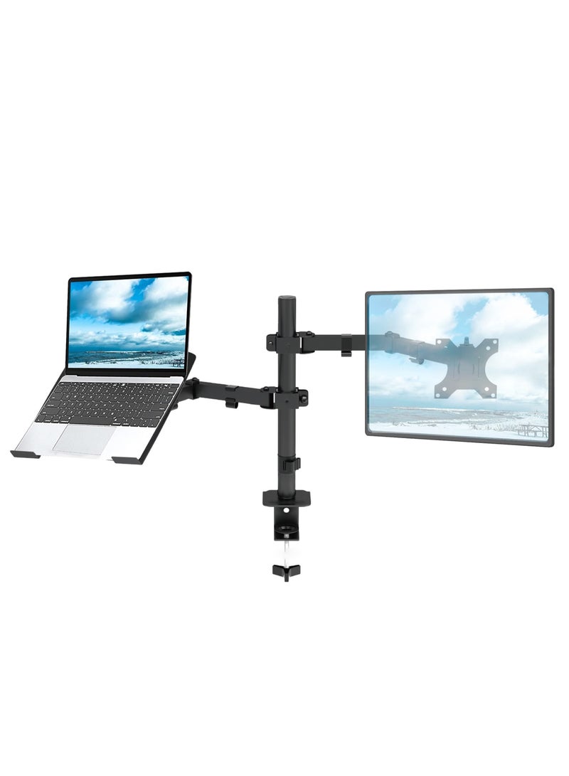 Laptop Monitor Mount Stand Notebook Desk Mount Adjustable Vesa 75/100 Max Load 8KG Compatible With 17-28