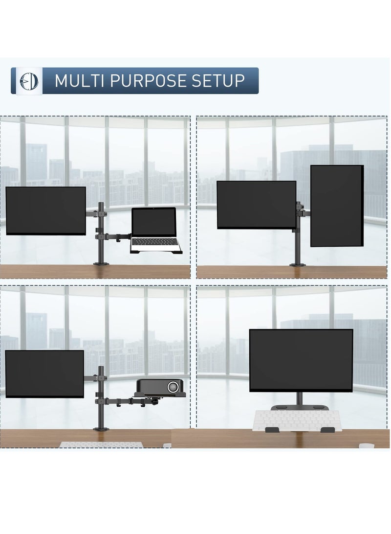 Laptop Monitor Mount Stand Notebook Desk Mount Adjustable Vesa 75/100 Max Load 8KG Compatible With 17-28