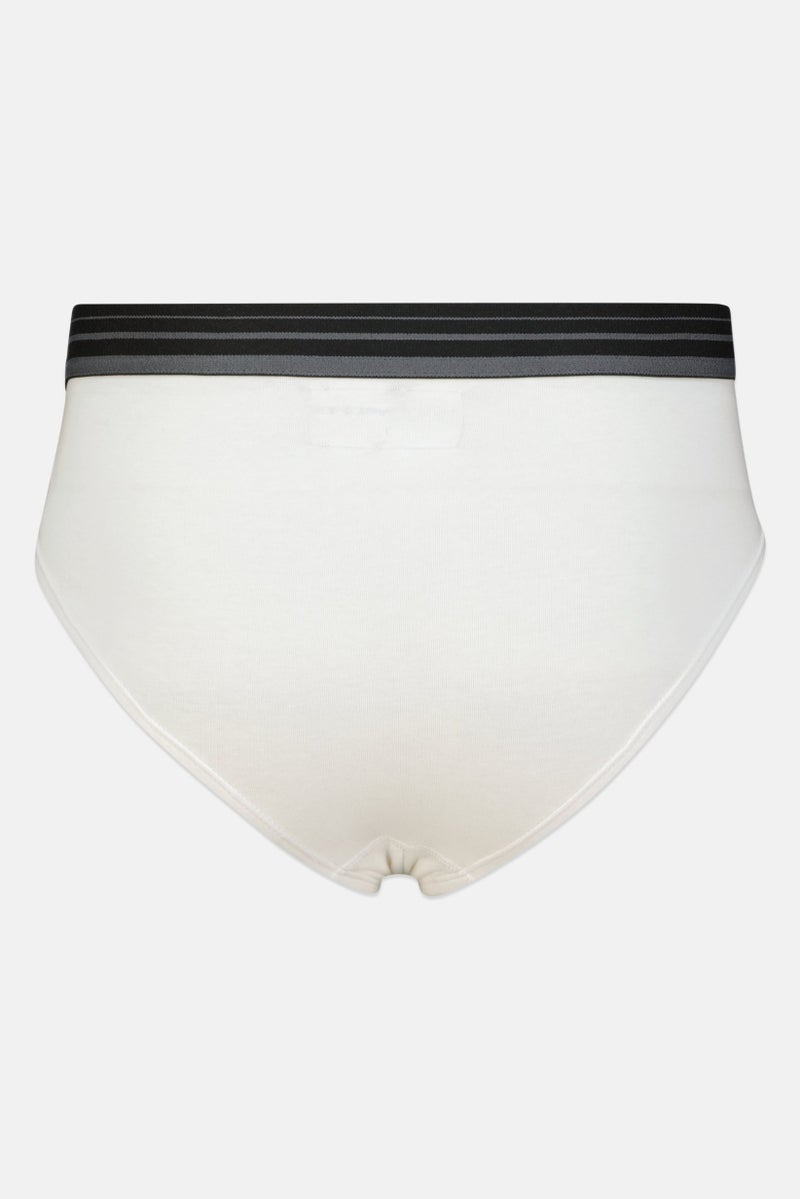 Men 2 Pieces Brand Logo Pull On Brief, White