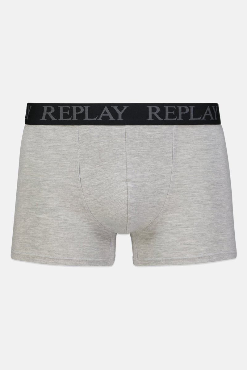 Men 2 Pc Cotton Stretch Trunks, Grey
