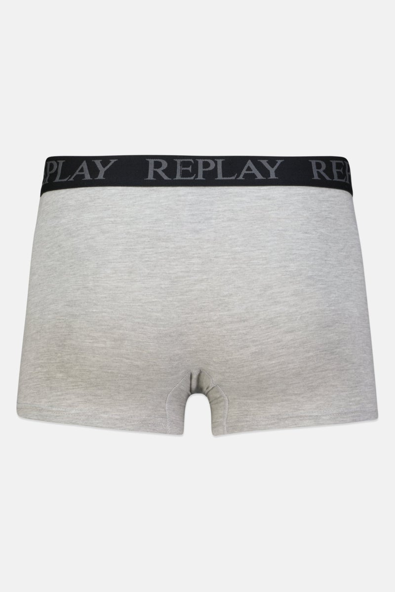 Men 2 Pc Cotton Stretch Trunks, Grey