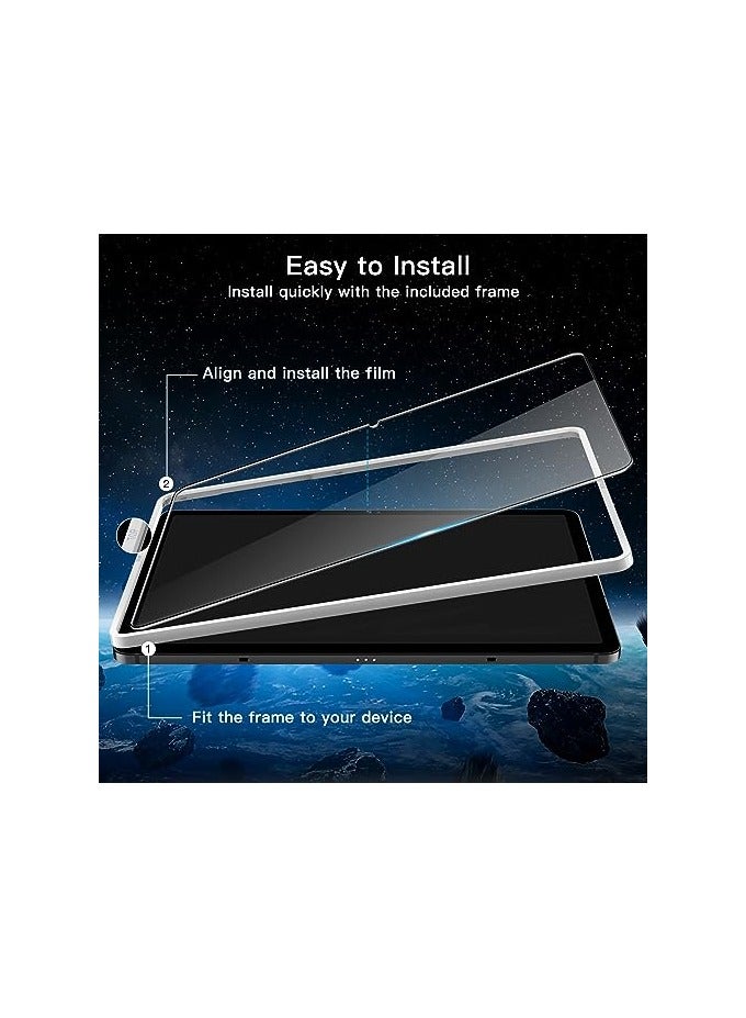 Screen Protector for Samsung Galaxy Tab S9 11-Inch and Galaxy Tab S9 FE 10.9-Inch, with Easy Installation Frame, Tempered Glass Film, HD Clear, 2-Pack