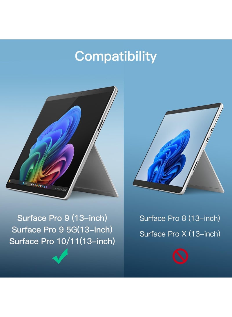 Screen Protector for Surface Pro 11/10 (2024)/Pro 9 (2022) 13-Inch, 9H Tempered Glass Film, Support Surface Pen, HD Clear, 2-Pack