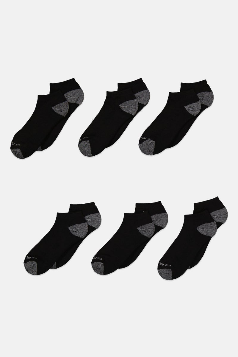 Men 6 Pairs Textured Socks, Black Combo